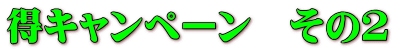 得キャンペーン その2
