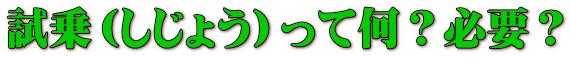 試乗(しじょう)って何?必要?